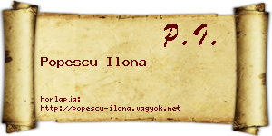 Popescu Ilona névjegykártya